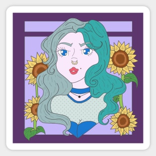 Sunflower Girl Sticker